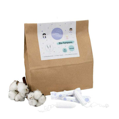 Bio Tampons - 100 Stück Normal | Nachhaltig im Papiersack | Happy Mona